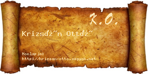 Krizsán Ottó névjegykártya
